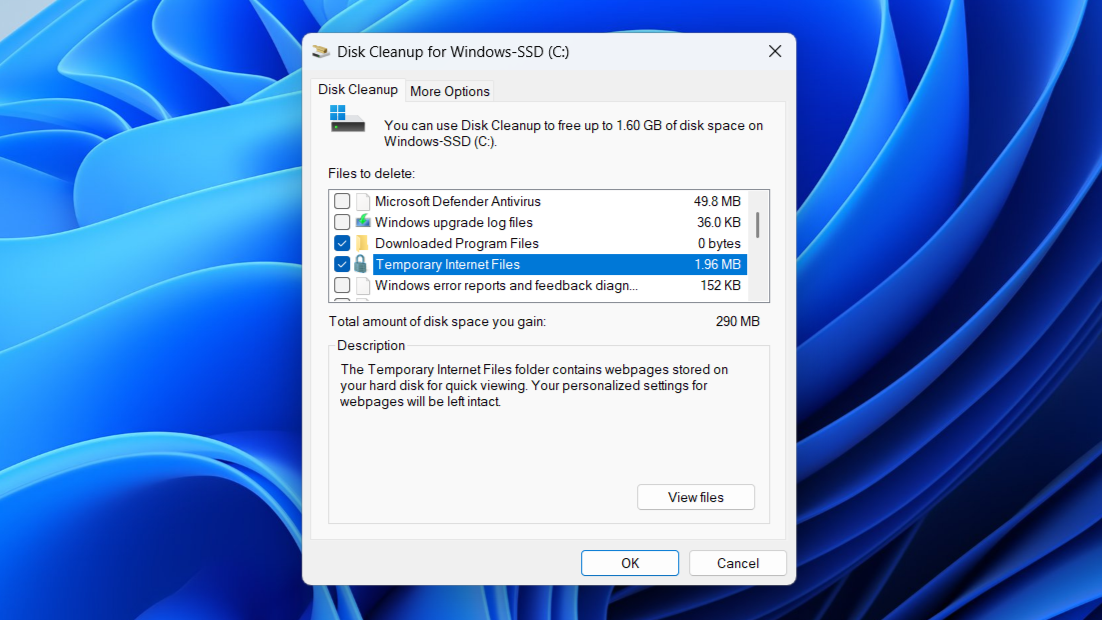 Disk Cleanup tool in Windows